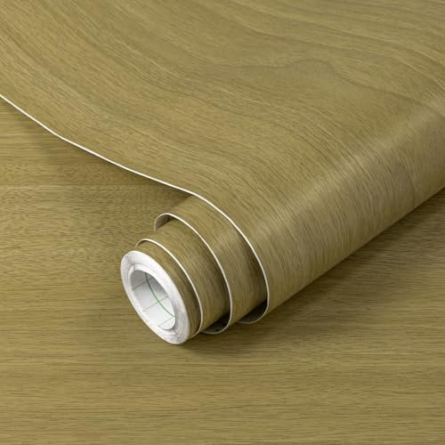 Hode Sticky Back Plastic Oak Wood Effect Self Adhesive Vinyl 40x300cm, Sticky Adhesive Wallpaper Wood for Furniture Shelf Table Kitchen Worktop Cupboard Walls Covering Light Brown