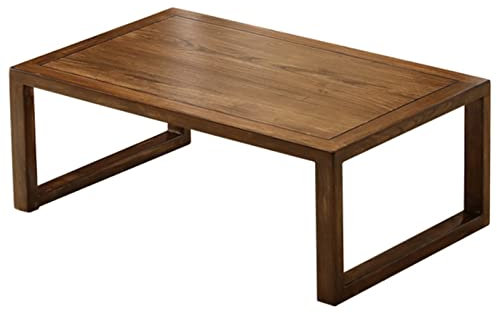Couchtisch Cafétisch Tatami-Couchtisch Massivholz-Couchtisch Japanischer Stil-Couchtisch Fenstertisch Alte Ulme einfacher Kang-Tisch Esstisch Computertisch(Walnut,60 * 40 * 30cm)