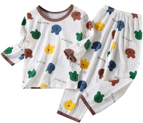 Sommer-Pyjama für Jungen Mädchen, langärmelig, Nachtwäsche, niedliches Kleinkind-Baby-Pyjama-Set Basketball Shirt Kinder