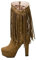 ZHTAISOU Stivali Stivali al Ginocchio da Donna con Nappe Tacchi a Spillo Scarpe con Frange in Finta Pelle Scamosciata Winter Party Date Cool Girls Scarponcini(17)