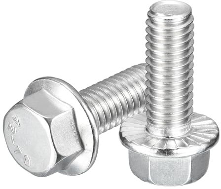 QUARKZMAN 15pz 3/8-16 x 1 Bulloni Testa Esagonale Flangiata, Viti Esagonali Flangiate in Acciaio Inox 304, Viti di Guida Esagonali Flangiate Grado 5.8 per Elettrodomestici, Argento
