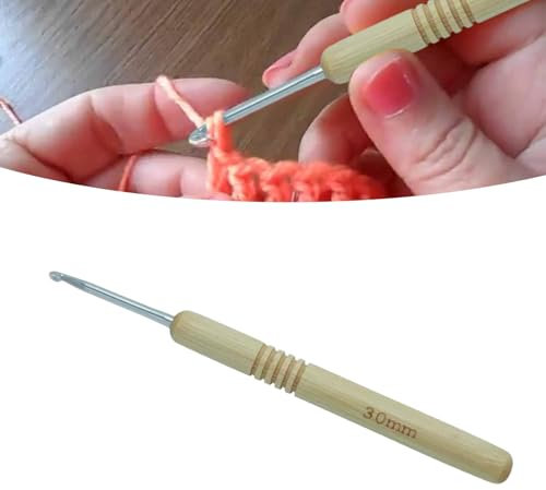 Häkelnadel 3mm,Holzgriff Häkeln,Ergonomische Häkelnadel, für Arthritische Hände,Strickliesel,Holzgriff Häkeln Extra Leichte Stricknadeln für Anfänger und Häkelgarn Werkzeuge (3 mm)