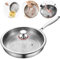 SHAIRMB SartéN De Titanio Martillado Pro con Tapa, BateríA De Cocina Titanium Pro Ultraduradera 2025, SartéN Antiadherente Multifuncional Resistente A Rayones, con Todas Las Estufas,Plata,11.02in