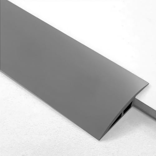 CUTIS PVC Türschwellen Leiste, 1M×7cm Übergangsprofil, Übergangsleiste boden, Übergangsprofil Höhenausgleich, für Parkettböden Laminate Schwellen Geeignet für die Höhe 15mm bis 17mm (Grau)