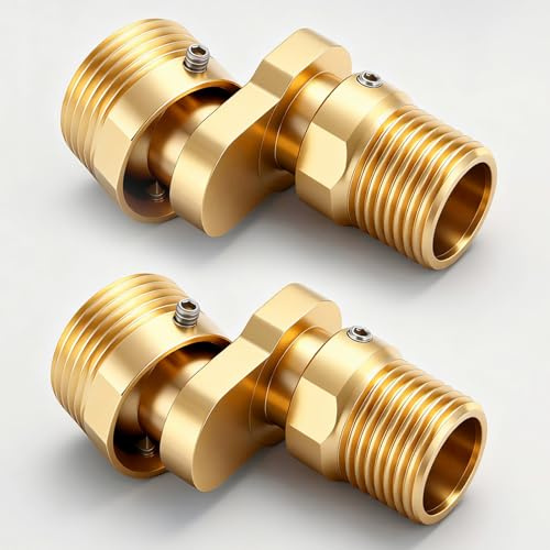 BiaoTeng Raccordo Eccentrico 1/2 3/4 Ottone Girevole a 360° Regolabile 0~40° Eccentrico Gruppo Vasca Oro