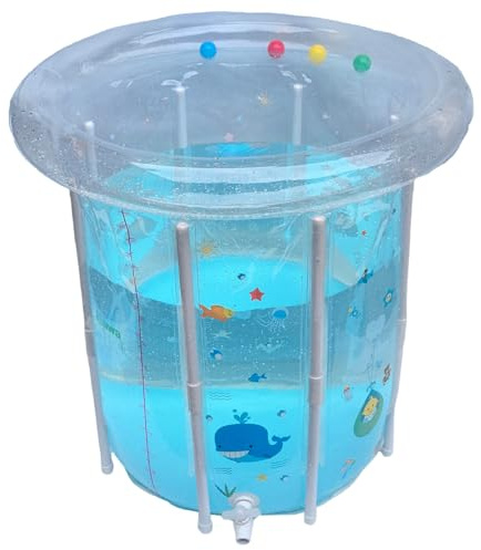 Kiddie Pool 29, 5x31, 5 Pouces Piscine Gonflable pour bébé Motif Dessin animé Bébé nageant avec Drainage Transparent scellé PVC Refroidissement pour Tout-Petits pour Les journées ch