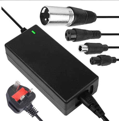 29.4V 2A Electric Scooter Charger, Hoverboard Charger UK 3 Pin Universal lithium Batterie Charger Mobility Scooter Hoverboard