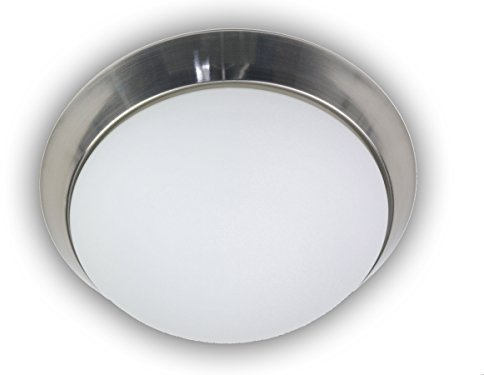 Niermann Standby 58013 A++ to E, Deckenleuchte - Dekorring Nickel matt, 50 cm, Opal matt, 50 x 50 x 13 cm