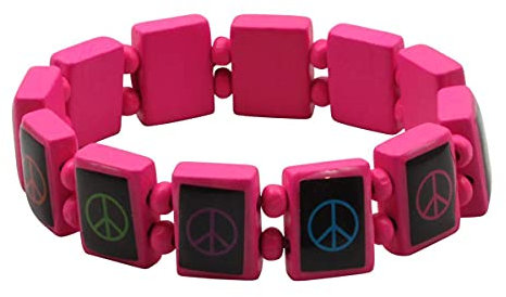 Freak Scene® Holzarmband ° Peace - pink