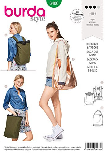 Burda Rucksack & Tasche Level 3 mittel - 42x37 cm, 45x40 cm - Schnittmuster #6400