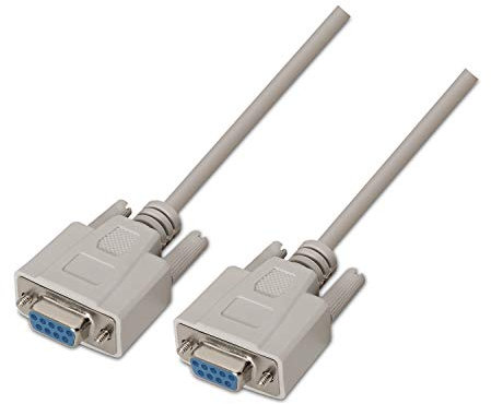 AISENS A112 – 0067 – Cavo Null Modem da 1.8 m per dispositivi di Comunicazione equipados con Porta seriale, Colore: Beige