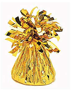 PARTY DISCOUNT® Ballongewicht Folie mit Fransen, Gold, 170g