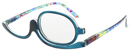 Lunettes de maquillage avec lunettes pliantes | Aide de maquillage à la mode | +2,0 dioptries | bleu