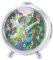 Atrium Kinderwecker Mädchen Jungen Fox & Friends Waldtiere Grün Blau Weiß Analog Quarz ohne Ticken mit Licht und Snooze A932-3