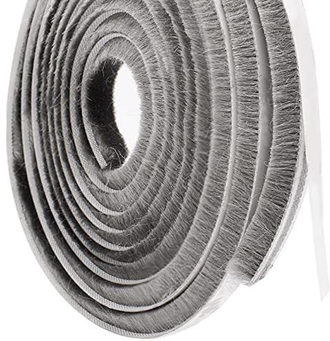 TRIXES Burlete para puerta corredera, ventanas, resistente al viento, a prueba de polvo, sello aislante para puerta, alta densidad, gris, 5 m, 0,9 cm de ancho