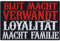 Aufnäher Blut macht verwandt - Loyalität macht FAMILIE Aufbügler Biker Patch zum annähen | Bügelbilder Sticker Motorradfahrer Applikation für alle Stoffe | 85x55mm