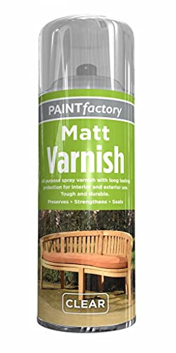 Varnish All Purpose Waterproof Varnish Spray Can Size 250ml (3, Clear Matt)