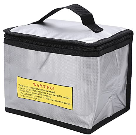 RC Lipo Safe Bag, 215 x 145 x 165mm, Flammhemmende Faser, Tragbar, feuerfest, explosionsgeschützt, RC Akku sichere Tasche zur Aufbewahrung von Li-Batterien