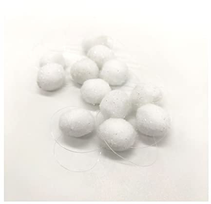 DARO DEKO Schneeball Girlande 180cm mit Glitzer - 4 Stück - Schneekugel Christbaumschmuck
