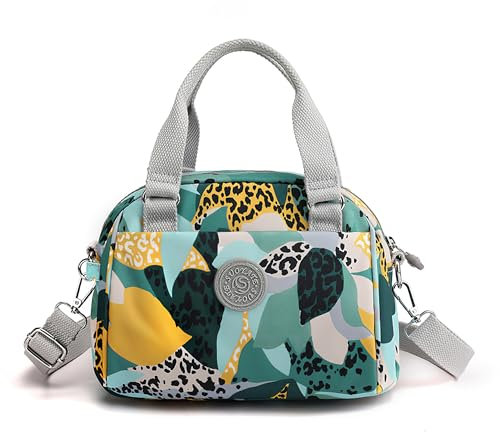 FORRICA Handtaschen Damen Freizeit Leicht Umhängetasche Frauen Crossbody Tasche Oxford Stoff Wasserdicht Damenhandtaschen Grün