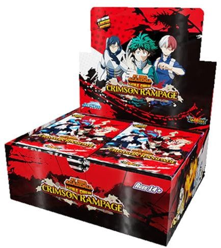 Gioco di carte collezionabili My Hero Academia,Booster Box,Serie 2: Crimson Rampage,Gioco di carte collezionabili,Età 14+,per 2 giocatori,Tempo di gioco medio 45+ minuti,Prodotto da Jasco Games
