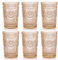 Kingrol Paquete de 6 vasos de colores de 12 onzas, juego de cristalería premium para agua, jugo, bebidas, cóctel, diseño romántico en relieve, para bodas, uso diario