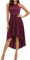 Bbonlinedress Abendkleid lang elegant festliches Kleid Neckholder Spitzenkleid High Low Cocktailkleid Brautkleid für Hochzeit Abschlusskleid lang Sommer Strandkleid Burgundy XS
