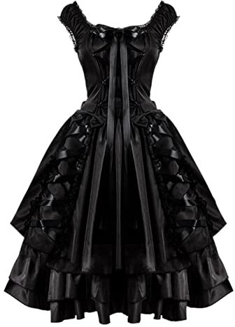 Damen Gothic Kleidung Mantel Jacke Kleid Hose Oberteil Shirt Rock Pullover Schuhe Schmuck Moon Druck Schwarz Punk Harajuku Stil Vintage Karneval Fasching Kostüm gothic vintage kleidung