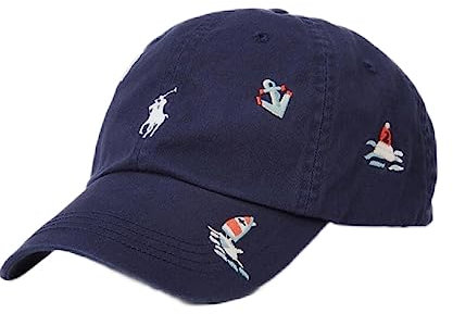 POLO RALPH LAUREN Herren-Baseballkappe, nautisch, bestickt, Marineblau, Einheitsgröße, Marineblau, Einheitsgröße