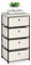LIANTRAL 4-Tier Chest of Drawers, Metal Frame Vertical Fabric Dresser, Large Capacity Storage Organizer Unit for Bedroom, Living Room, Hallway and Closet, Off-white