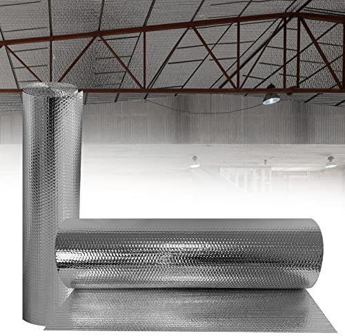 Yznahre Aluminium Isolierungsfolie Doppelte Isolierfolie Luftpolsterfolie Dachisolierung Alu-Luftpolsterfolie, Fenster Thermofolie Dämmfolie Heizkörper Reflexionsfolie (1x30m - 30㎡)