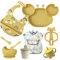 ASENME Set de vajilla de silicona para bebé de 9 piezas Vajillas (Amarillo)