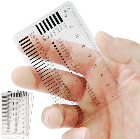 2 PCS - Fissuromètre GAMBC® - Règle pour évaluateurs de véhicules - Mesure des défauts automobiles - Micromètre - Coin de mesure - Lot de 2 cartes experts - Équipement d'experts - Fentes pour fissures