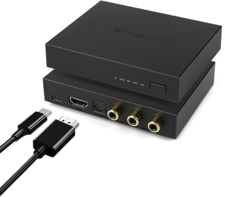 SMSL PS100 Digital-Analog-Audio-Wandler, USB/Optisch/Koaxial/HDMI ARC zu Stereo L/R RCA Ausgang DDC Digital Toslink SPDIF 192kHz DAC Wandler für HDTV, DVD, Blu-Ray Player, Heimkino-Systeme, PS5