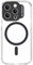 case&me cover trasparente con modulo MagSafe per iPhone 15 Pro, compatibile con MagSafe, protezione per fotocamera, nero