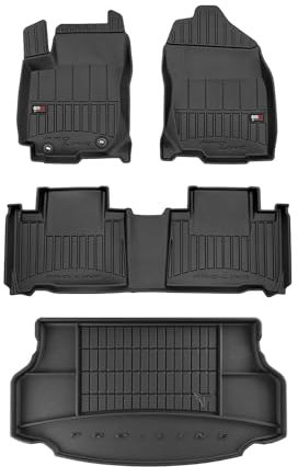 OMAC Fußmatten & Kofferraumwanne Set kompatibel mit Toyota RAV4 2013-2019 Gummi Schwarz 5X