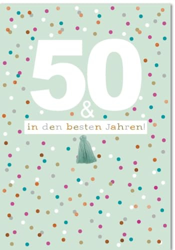 Verlag Dominique 50.Geburtstagskarte - A4, Maxi, XXL bunte Punkte - mit Umschlag