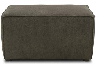 DOMO. collection Polserhocker Portland, Hocker, moderner Einzelhocker, Fußhocker, Beistellhocker, 80 x 60 x 43 cm (BxTxH), schlamm (grau)