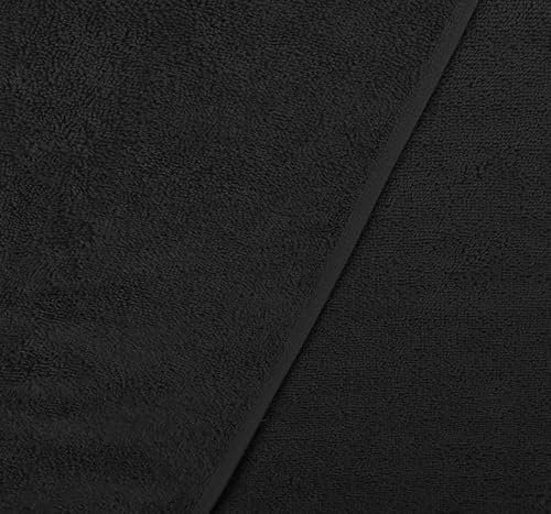Frottee Deluxe RICK mit Kante Öko-Tex Standard 100 Klasse 50cm - Gewicht 400g/m² Breite ca. 150cm Frotteestoffe Handtuchstoff Bademantel Meterware (Schwarz)