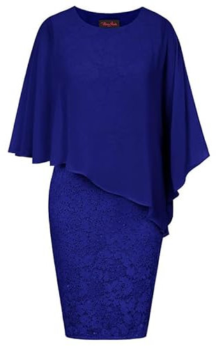 Hanna Nikole HochzeitsgäSte Kleidung GroßE GrößE Chiffon-üBerwurf Kleid Paillettenkleid Festliche Kleider Elegante Spitzenkleid Cocktailkleid Knielang Abendkleider Glitzer Party Kleider