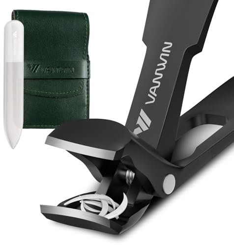 VANWIN Coupe-Ongles pour Seniors Ongles Épais, Coupe-Ongles Pieds avec Tête Inclinée Améliorée, Grande Ouverture, Coupe-Ongles Robuste avec Récupérateur pour Hommes et Femmes