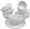 MUVELL 6x Espressotassen | Weiß | Italian Style | dickwandig & schwer | spülmaschinenfest | Espresso 6er Set mit Untertassen - Geschenkset