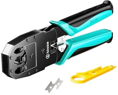 biaze GJ62 Crimpzange RJ45 Presszange für stecker, Abisolieren und Schneiden für Netzwerkstecker, Netzwerk Werkzeug für 6P4C 6P6C 8P8C 4P4C 4P2C Netzwerkstecker und Telefonestecker