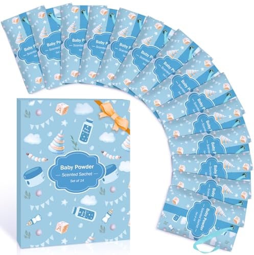 Scent-Hi Sachet Parfumé Baby Powder pour Tiroirs Placards, Chambre Armoire, Voitures (14 Sachets)