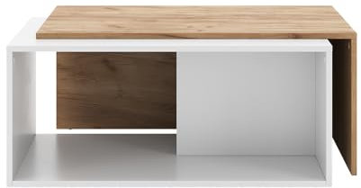 Vicco Table Basse Paul, Chêne Blanc/Force de l'or, 90x48cm