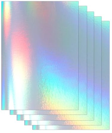 Holografische Folie, 20 Blatt Klares Vinyl Holografische Aufkleber Papier Selbstklebend, A4 Holographische für Bastelarbeiten Glasscheiben(Cubic Coating)