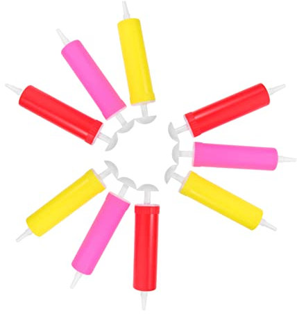Vaguelly 10pcs Convenient Manual Air Pump for Party Portable Balloon Inflator Lightweight Quiet for Inflatable Toys Random Style