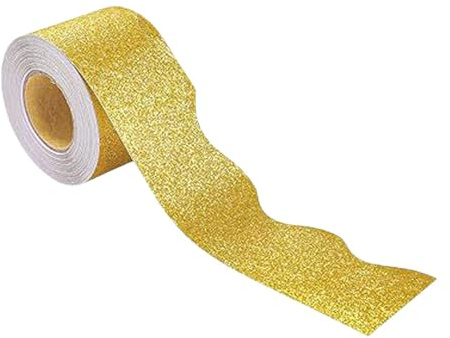 RMWHGDUL Stilvolle Bordüren für Klassenzimmer Und Büros mit Glitzerdesign, Gelb