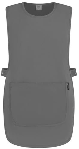 PALLTEX Ampato Überwurfschürze Damen Herren – Kittelschürze mit Taschen, verstellbar, Berufsschürze für Arbeit, Gastronomie, Reinigung, Friseur & Kosmetik, Größen S/M, L/XL