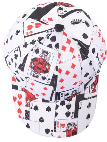 Modische Poker Basecap mit Kartenmuster, Atmungsaktiv, 1 Stück | Gewebe, Sonnenblende, für Spaziergänge im Frühling, Trendiger Look für Herren und Streetwear Fans